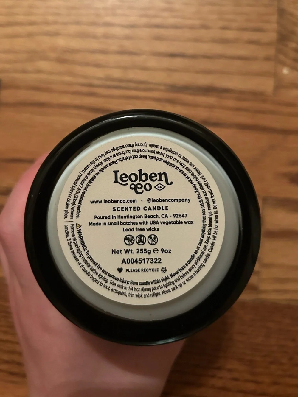 Leoben Co. Noel Balsam + Fir 9oz Candle Poured in California Vegan Soy Wax Blend
